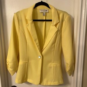 F21 yellow blazer
